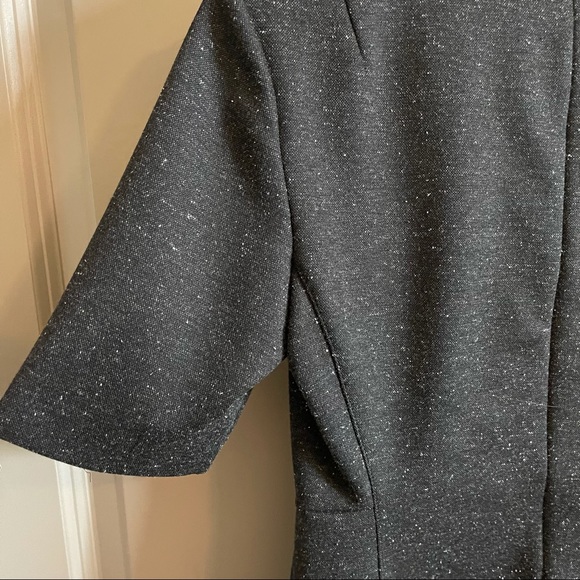 Theory Fitted Short Sleeve Shell Top Melange Ponte - Picture 9 of 13